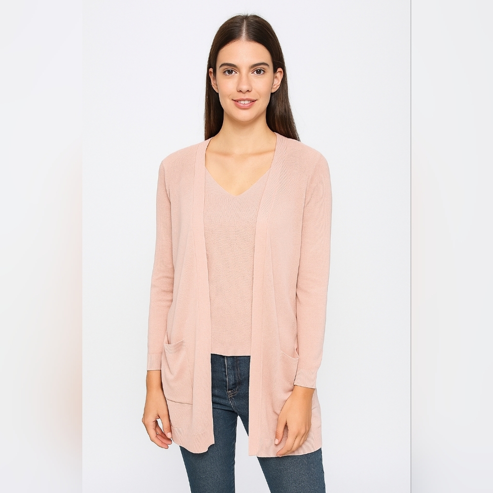 Belle By Kim Gravel Women's Pink Cardigan Tank Sweater Metallic Pink Size XXS
